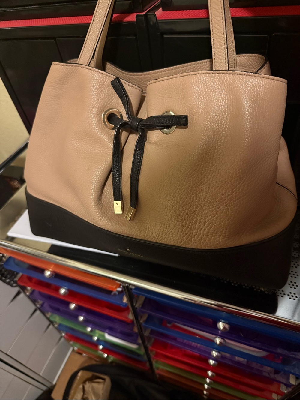 kate spade Two-Tone Beige and Black Satchel